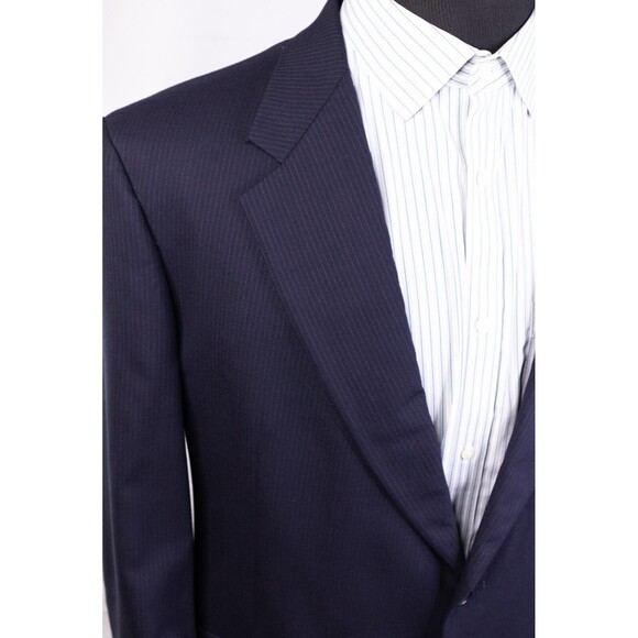 VTG Hart Schaffner Marx Men's Blazer Suit Jacket Sport Sz 44 Pinstripe blue. - Picture 6 of 12